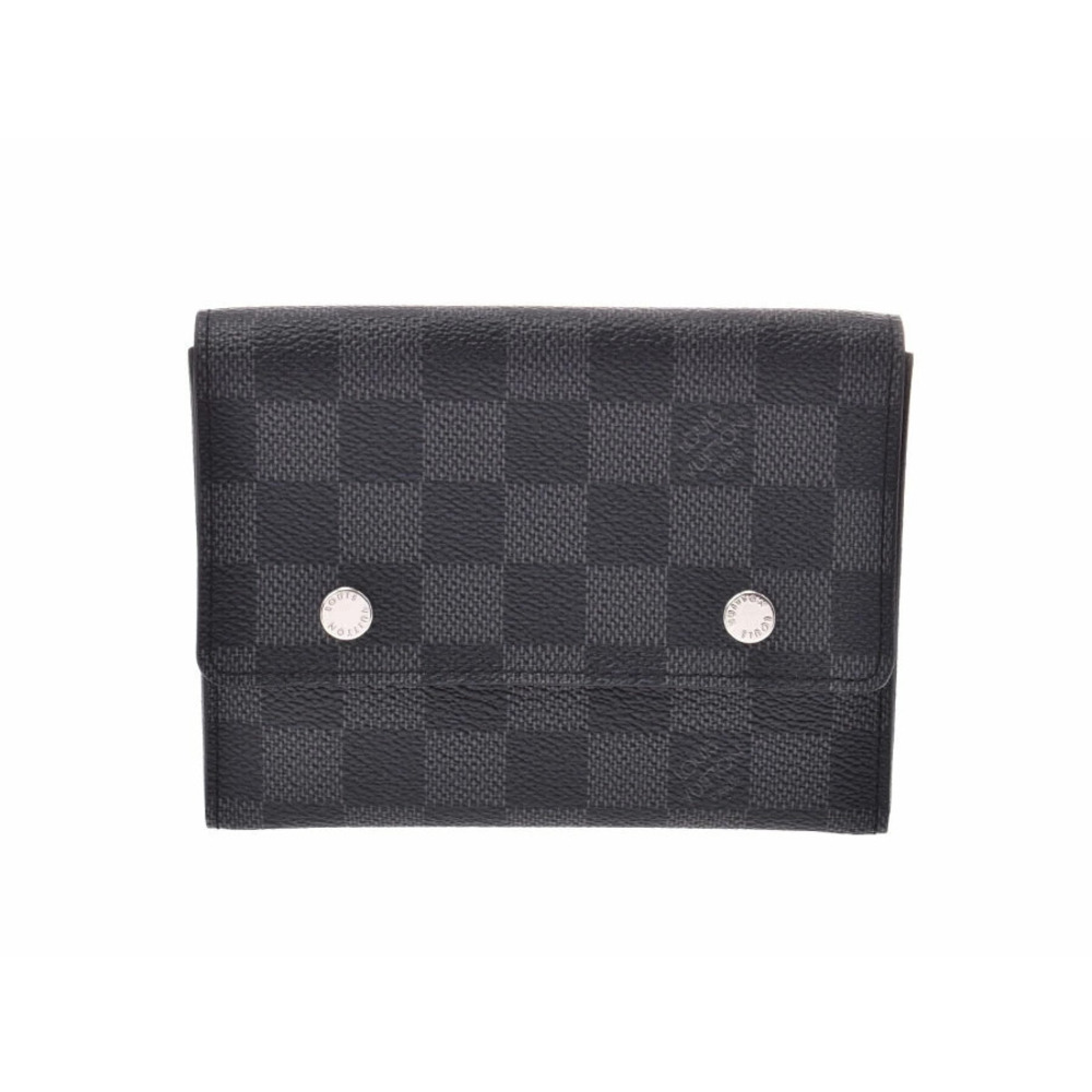 Louis Vuitton Graphite Black Portefeuille Compact Modulable Black Leather